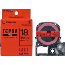 KING JIM Tepla PRO Tape Fluorescent Color 18mm Red KJ-SK18RX5