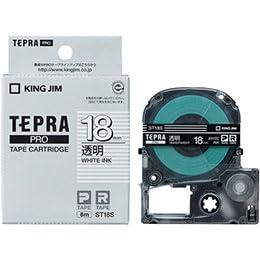 KING JIM Tepla PRO Tape Transparent Label 18mm White Text KJ-ST18SX5