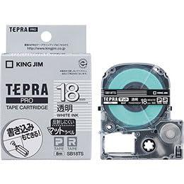 KING JIM Tepla PRO Tape Matte Label Transparent 18mm White Text KJ-SB18TSX5