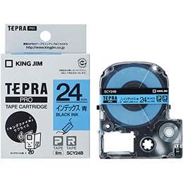 KING JIM Tepla PRO Tape Index Label Blue/Black Text KJ-SCY24BX5