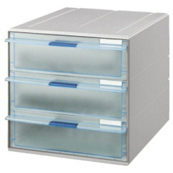 KOKUYO Letter Case Transparent Drawers A4 Deep 3-Tier LC-UNT203M Light Gray