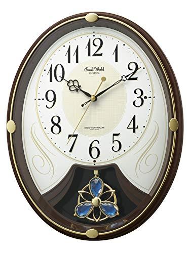 RHYTHM Wall Clock Radio-Controlled Clock 6 Melodies 36.5x28.5x7.2cm Brown 4MN554RH06