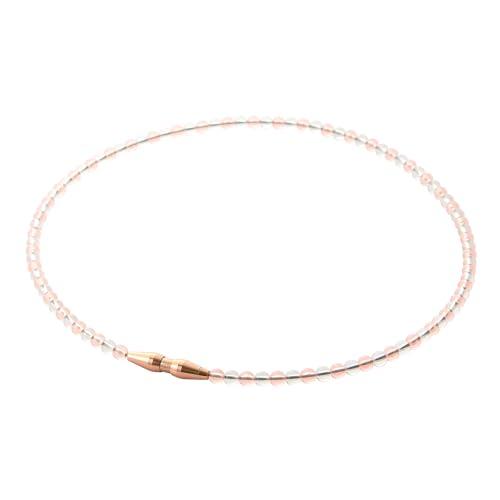 phiten RAKUWA Necklace EXTREME Crystal Touch Pink Gold/Clear 45cm