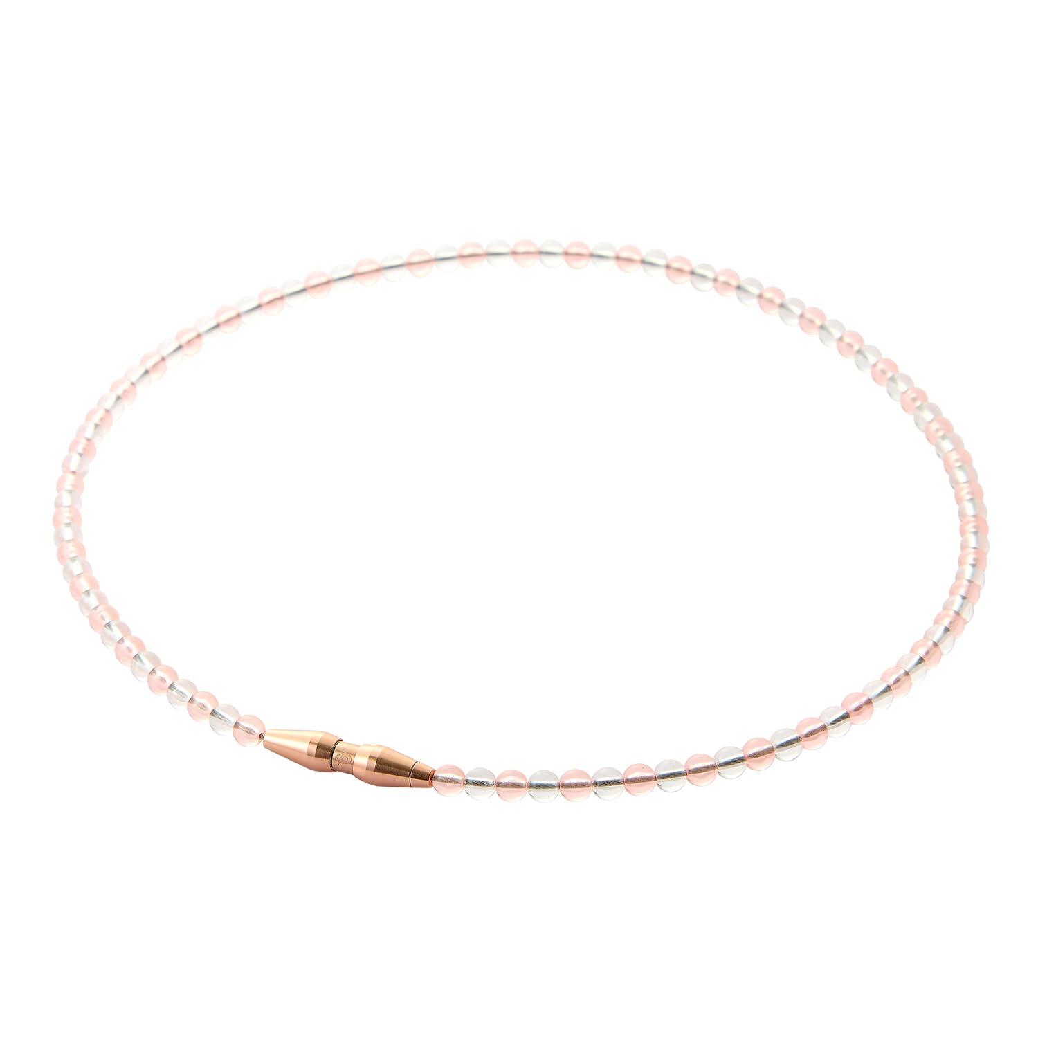 phiten RAKUWA Necklace EXTREME Crystal Touch Pink Gold/Clear 50cm