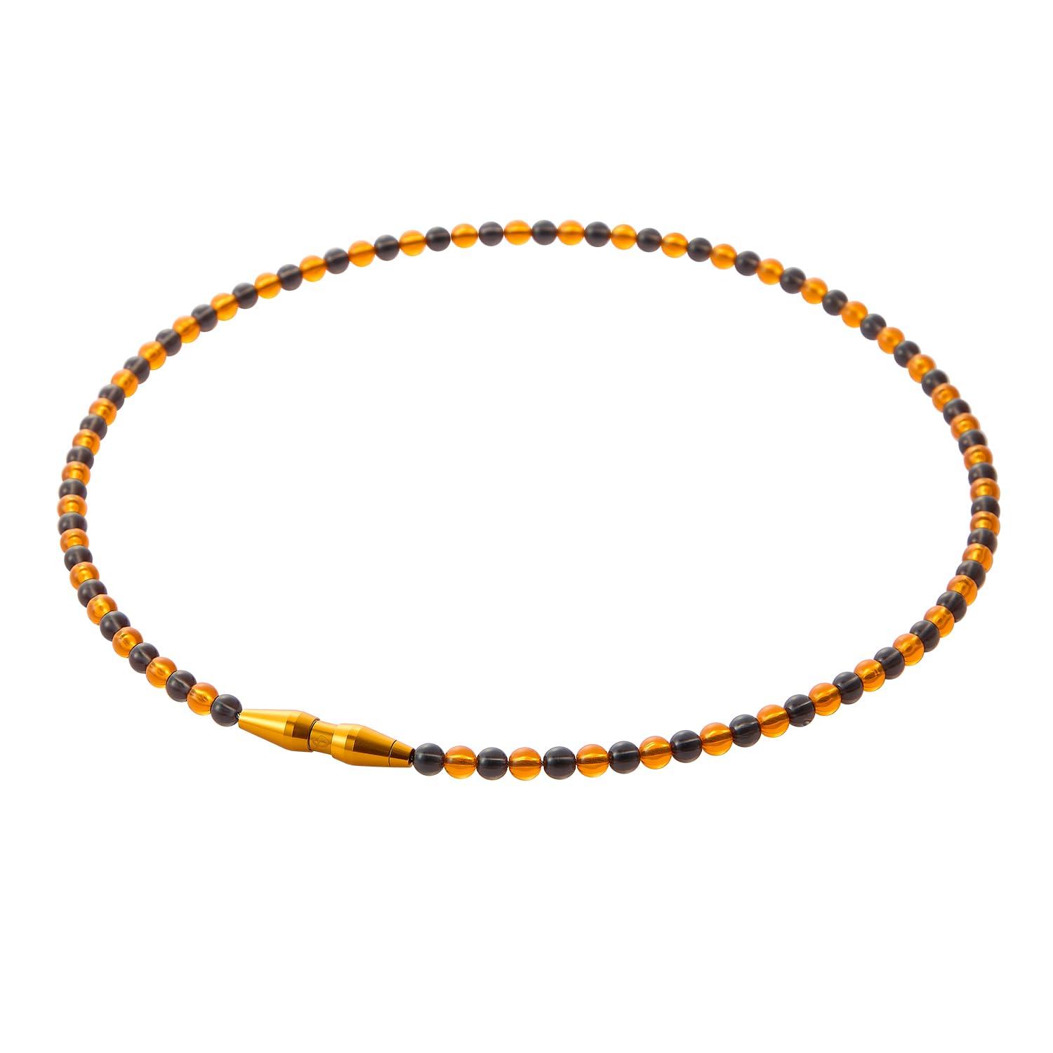 phiten RAKUWA Necklace EXTREME Crystal Touch Orange/Black 50cm