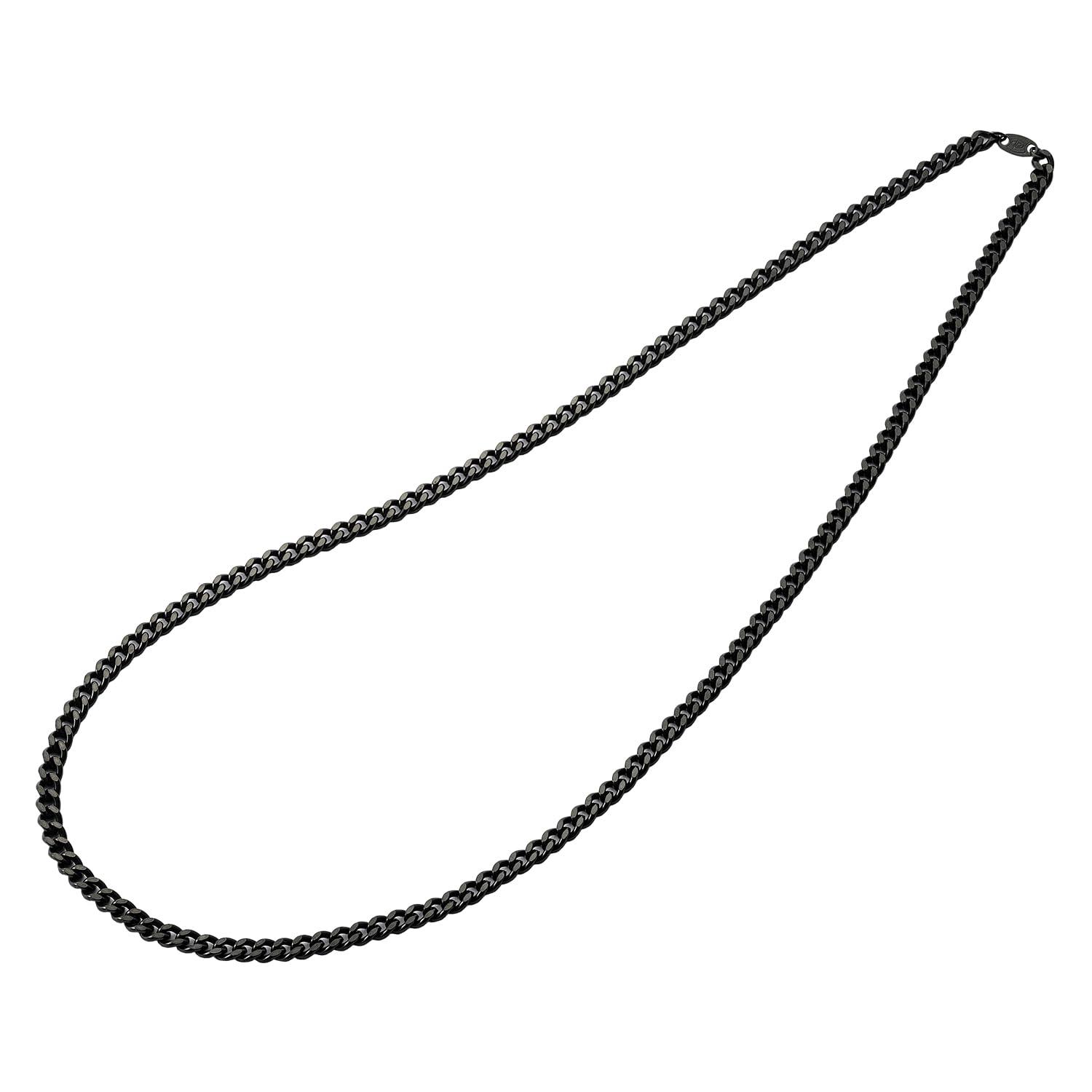 Phiten Carbonized Titanium Chain Necklace 65cm Pure Titanium Construction Carbonized Titanium Coating Black Accessory Kippei Length 65cm Men's Women's