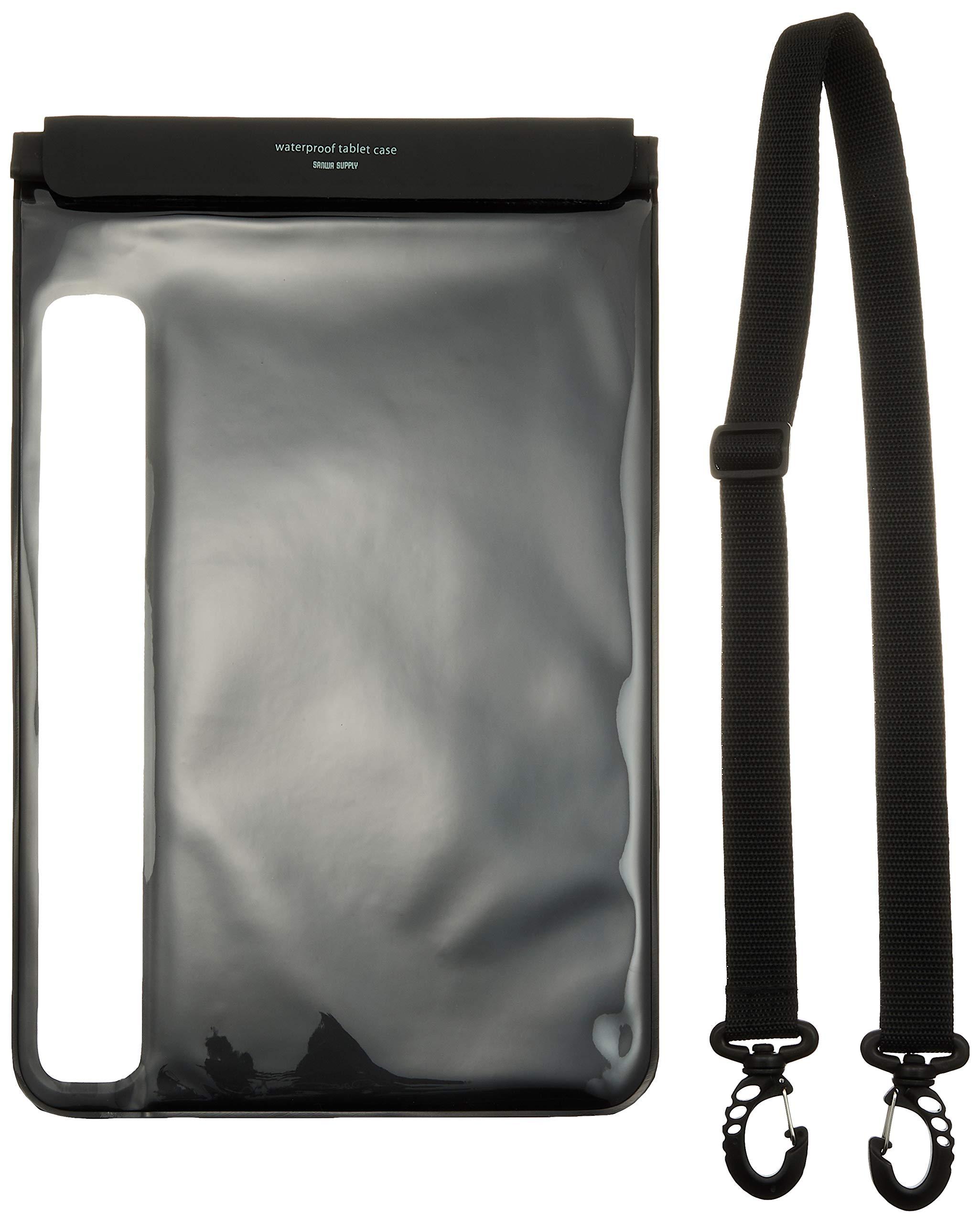 Sanwa Supply Waterproof and Dustproof Tablet Case (with Stand and Shoulder Strap, 12.9-inch) PDA-TABWPST12