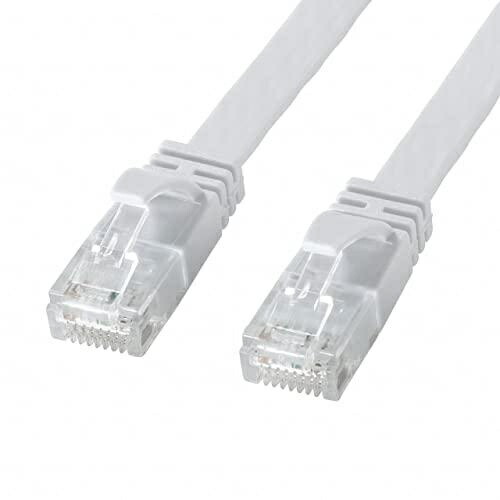 Sanwa Supply Category 6A Flat LAN Cable (White, 30m) KB-FL6AL-30W