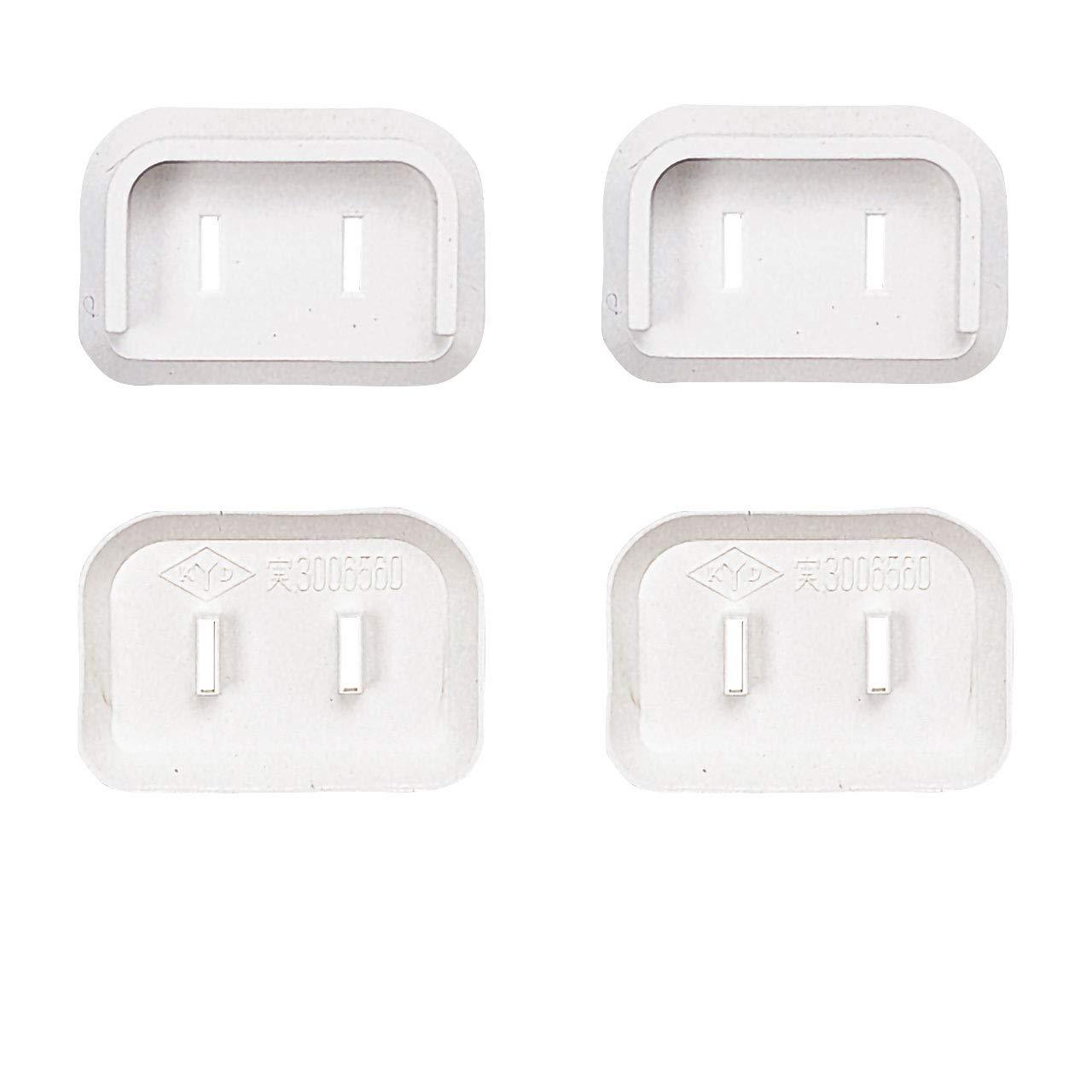 Sanwa Supply Plug Safety Cover for 2-Pin Plugs (L-Shaped) White 50-Pack TAP-PSC2N50