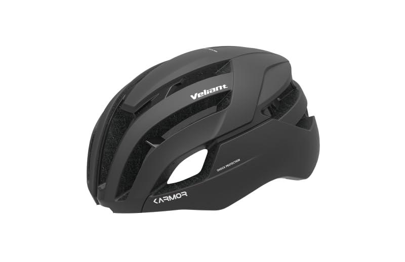 Karmor Bicycle Adult Helmet VELIANT Black L Asian Fit JCF (Japan Cycling Federation) Official