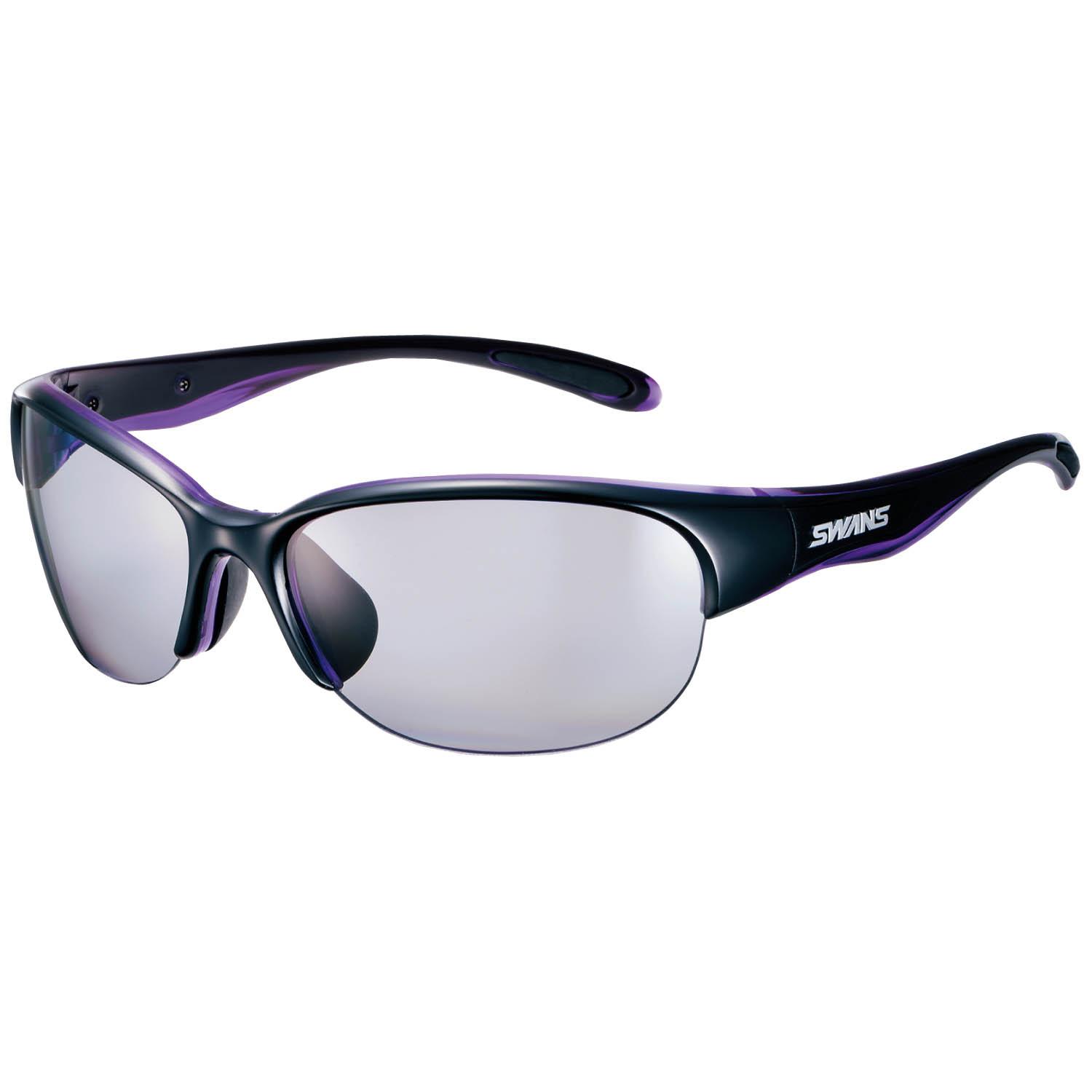 [Swans] Sunglasses Luna Polarized Lens Model LN-0053 BK/PR Black × Clear Purple