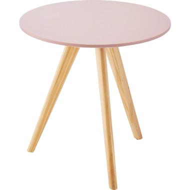 Round Side Table, Circular, Wooden (Pink)