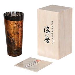 Uchiki Urushi-Maki Lacquered Cup Sandalwood Pilsner Cup Black (Double-Wall) SCW-P501