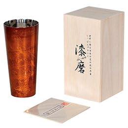 Uchiki Urushi-Maki Lacquered Cup Sandalwood (Byakudan) Pilsner Cup Red (Double-Wall) SCW-P502