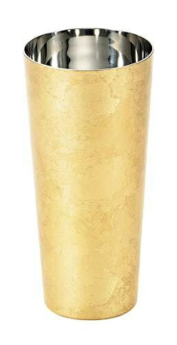Seima Double-Wall Tumbler 350ml Gold-Leaf Finish Pilsner Cup Diameter 7.1cm × Height 15cm Made in TSUBAME