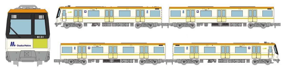 TOMYTEC Linear Underground Railway Collection Osaka Metro 80 Series Nagahori Tsurumi-ryokuchi Line Set 31, 4-Car Set B Diorama Accessories