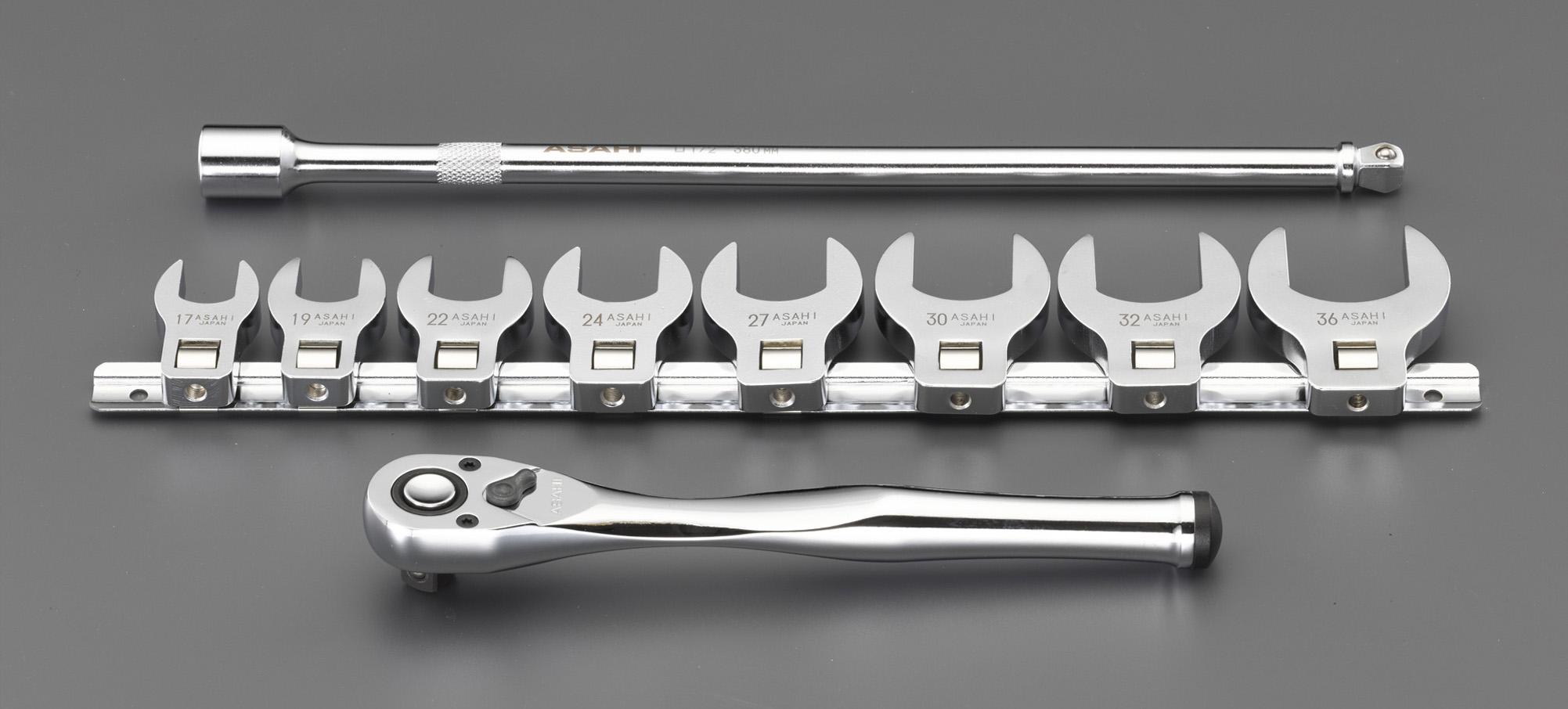 ESCO Crowfoot Wrench Set EA618TK Drive Size: 1/2 inch 8-Piece Socket Set 1 Set