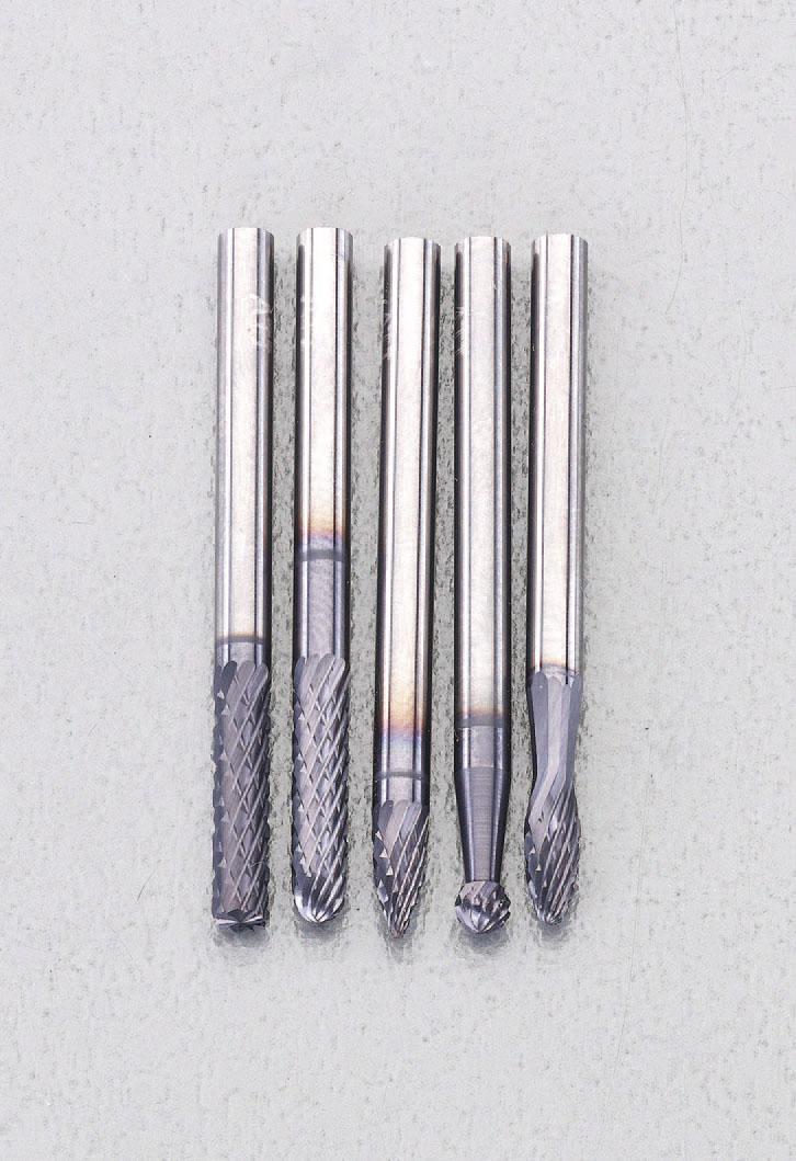 Escot 5-Piece Set/3mm Shank [TiAIN Coated] Carbide Bur Set EA819XT