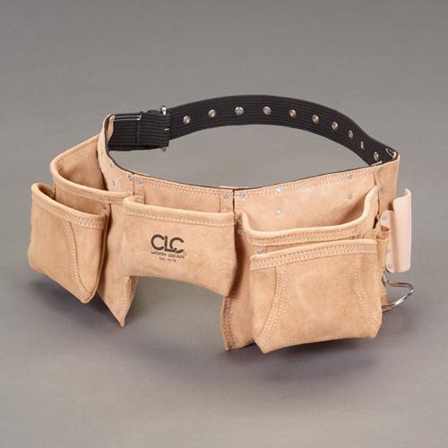 Esco [12-Pocket] Double Tool Pouch (Leather with Belt) EA925CA-26