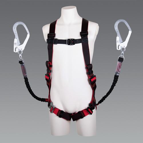 Fall Arrest Device (Full Body Harness with Retractable Twin Lanyard) Black 32×1, 100~1550mm