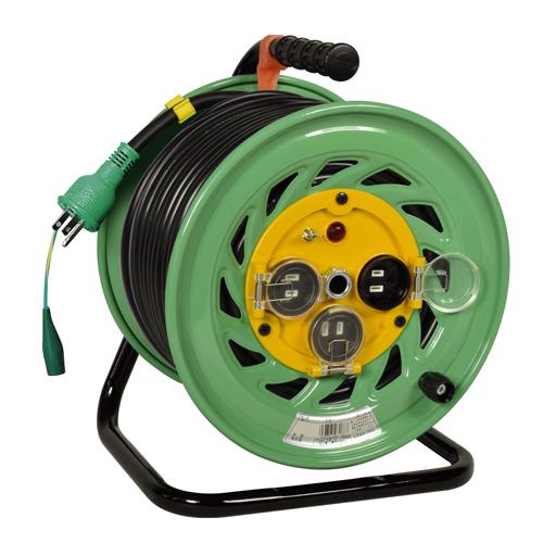 ESCO Cord Reel, Rainproof/Dustproof Type with Grounding, AC125V/15A/50m, EA815FA-56