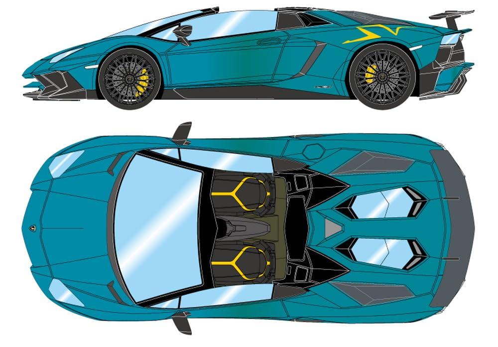 Makeup EIDOLON 1/18 Lamborghini Aventador LP750-4 SV Roadster 2015 Artemis Green (Yellow Large SV Logo) Completed Model