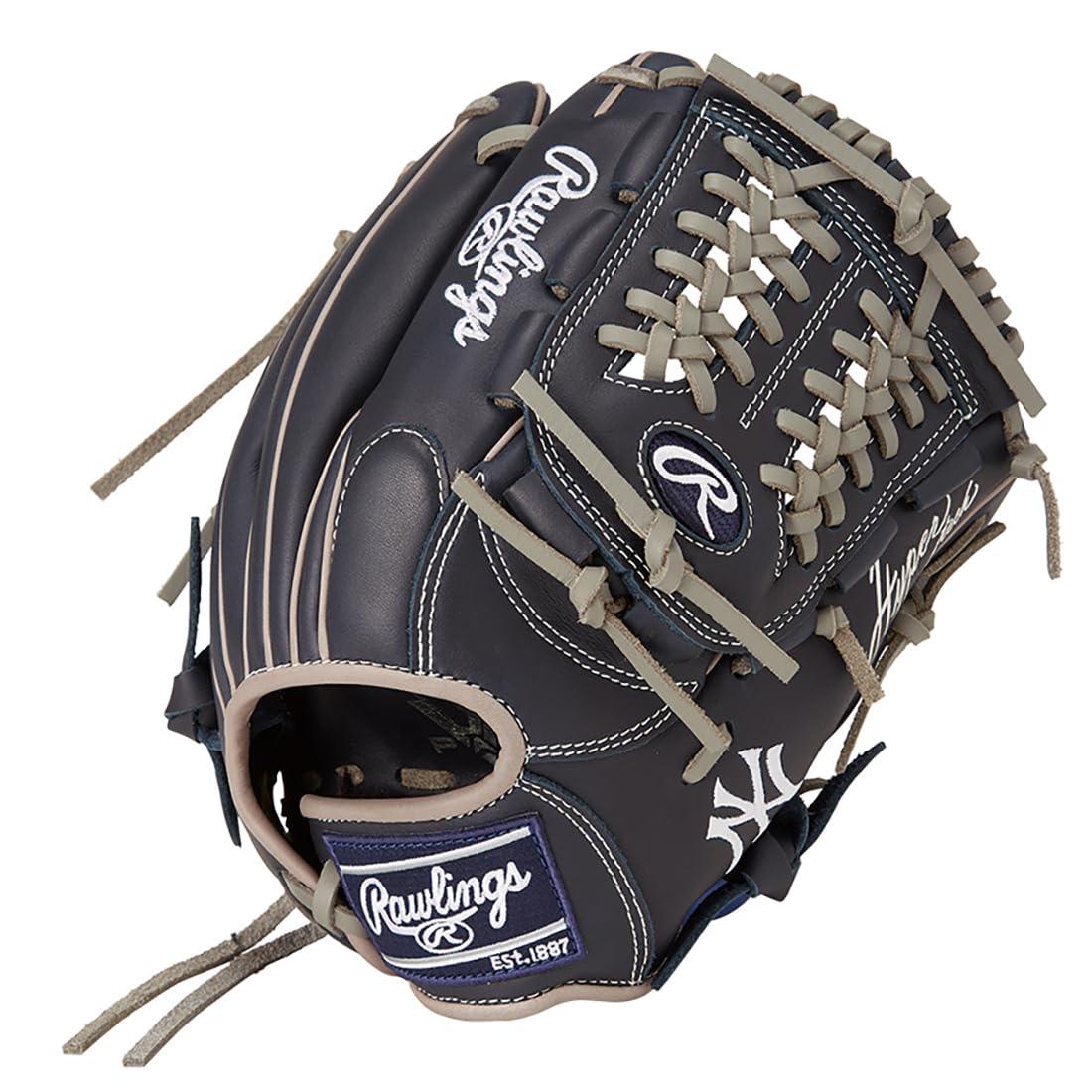 Rawlings Baseball Glove Softball JR. Kids Junior HYPER TECH MLB TEAM GJ5HTMN6L1 Yankees [All-Round Use] Size L ※Left-handed (Right-hand wear)