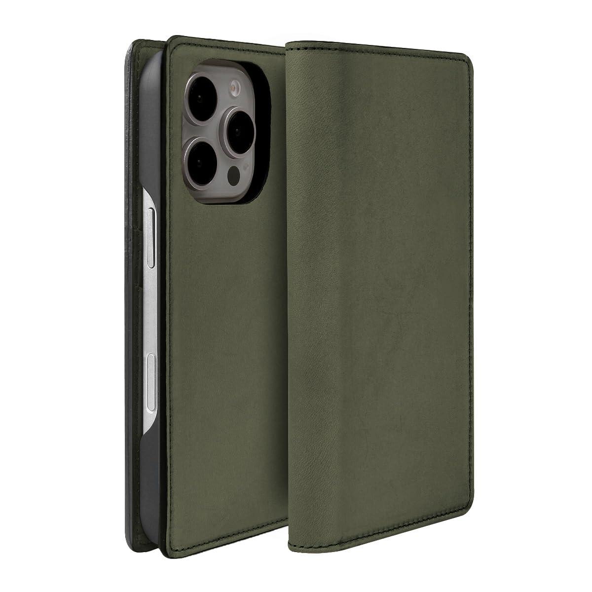 ABBI SIGNATURE iPhone 16 Pro Max Case Made in Japan Wallet-Style Italian Genuine Leather LISCIO Diary Case MagSafe Compatible [ Vegetable-Tanned Leather Handmade V-Shaped Card Pocket Wireless Charging ] iPhone Case Side-Opening Protective Cover ABS27391i16PM Olivera