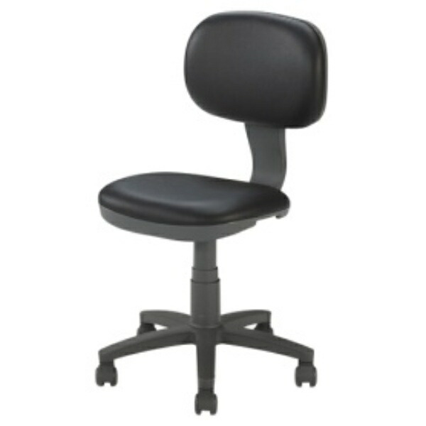 Nakabayashi OA Chair Low Back Black/Vinyl Leather