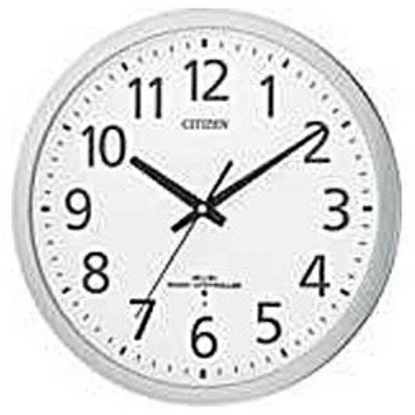 RHYTHM Wall Clock Radio-Controlled Clock Office Continuous Second Hand Silent Silver Φ35×5cm Office Supplies Office Space M462 CITIZEN 8MY462-019