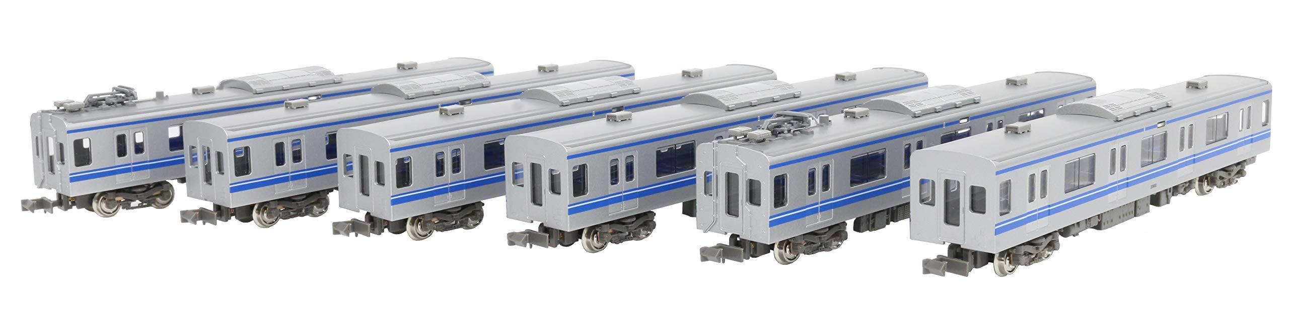 Green Max N Gauge Seibu 20000 Series Ikebukuro Line, 20102 Formation, White Light 6-Car Intermediate Car Set for Additional Coupling, Non-Powered 30970 Model Train Electric Train