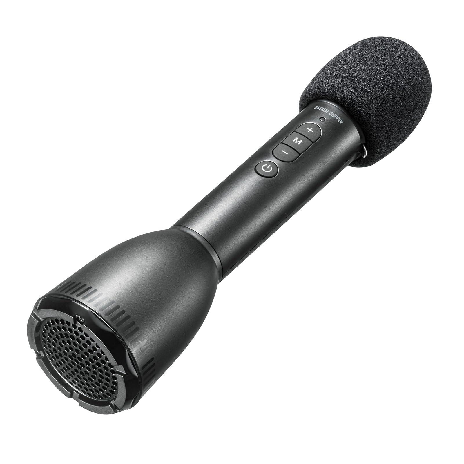 Sanwa Supply Handheld Microphone-Type Portable Amplifier Speaker (Bluetooth Compatible) MM-SPAMP18