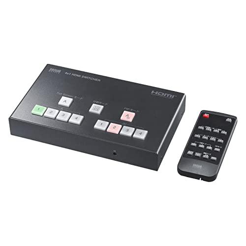 Sanwa Supply 4-Input 1-Output HDMI Switcher (4K Compatible/Screen Splitting/Capture Function) SW-UHD41UVC
