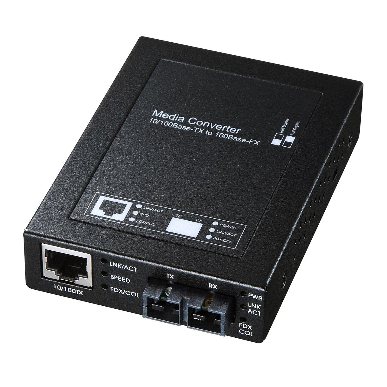 Sanwa Supply Optical Media Converter (Single-mode, SMF 9/125μ, Bridge Type) LAN-EC202C10