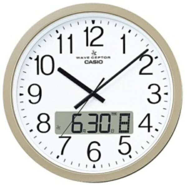 CASIO Wall Clock Radio-Controlled Clock Gold Analog Clock with Hour Chime and Calendar IC-4100J-9JF