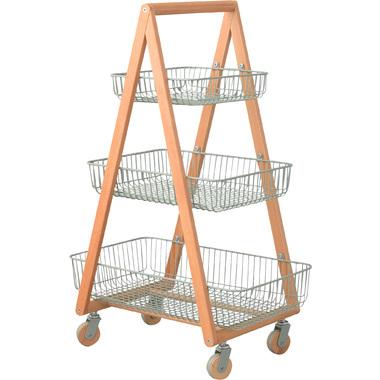 AZUMAYA Basket Wagon Green PW-54GR