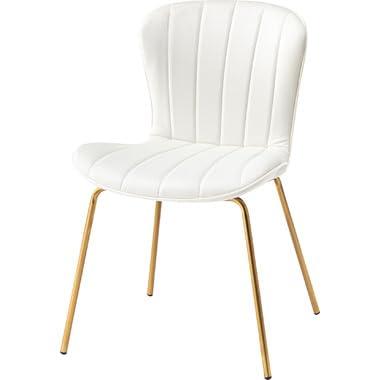 Higashitani Chair MYS-201IV Chair Seat Backrest Armless Simple Cute Light Color Pastel Stylish Antique Gold Velour Girly