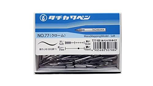 Tachikawa Pin Manufacturing Co., Ltd. Tachikawa Pen Nib T77 Soft Round Nib 100-Pack T77100