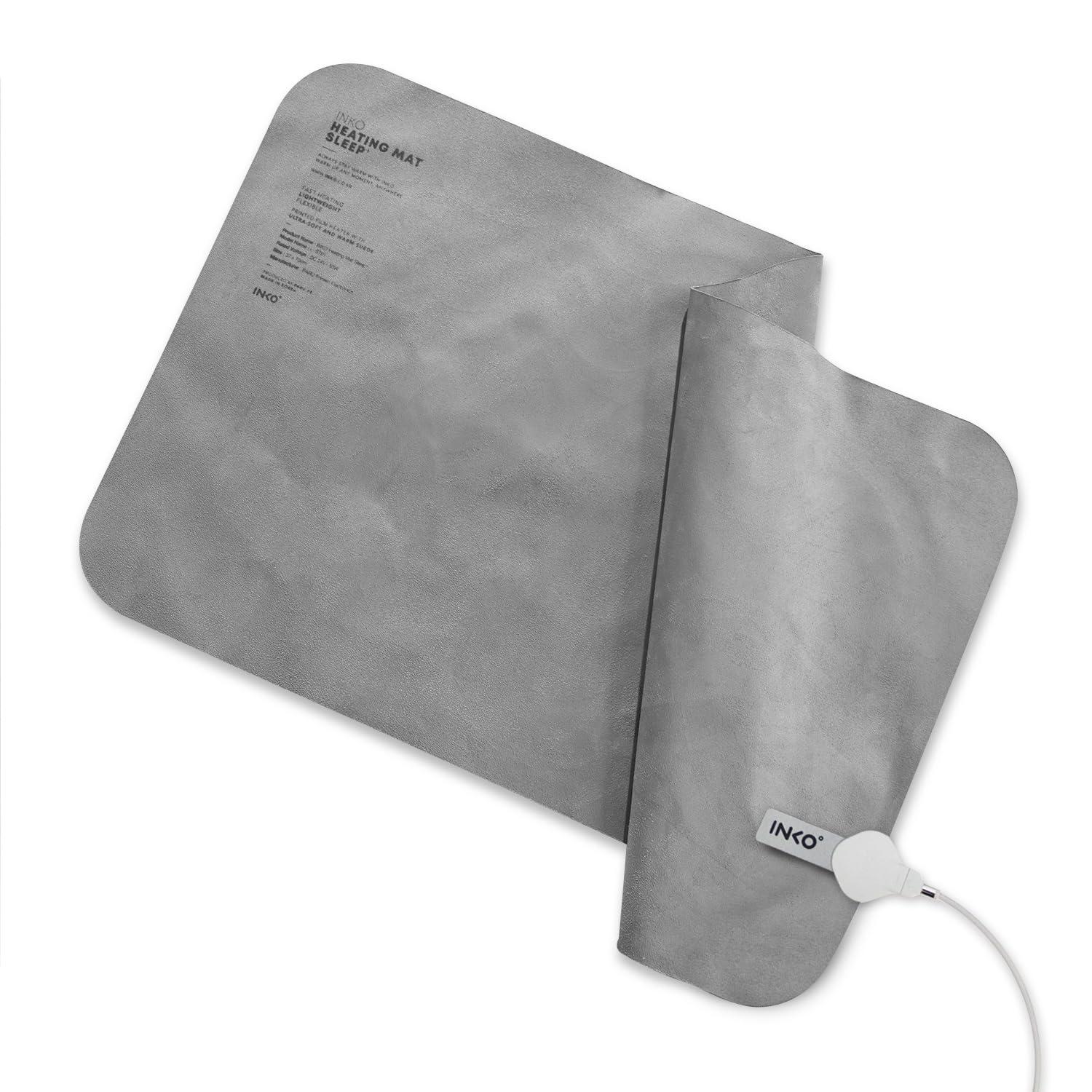 INKO Heating Mat SLEEP+Pro Hot Mat [2mm Ultra-Thin Smart Heater Warmed by Silver Nano Ink High-Output Heating Mat Compact Storage Energy-Saving Desk Mat Washable] IK07696 Urban Gray