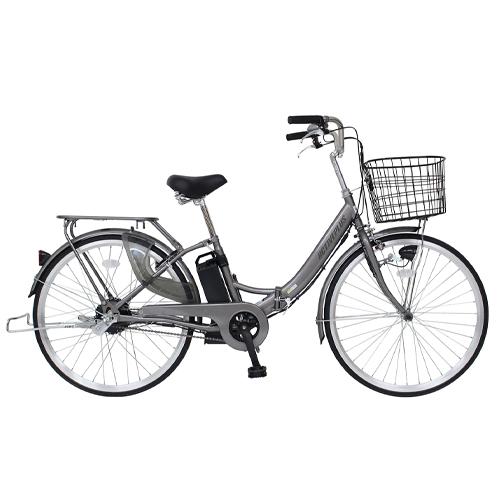 26-inch [Folding] Electric Assist Bicycle, Smoke Silver Approx. 36(W) × 31(D) × 24(H) cm