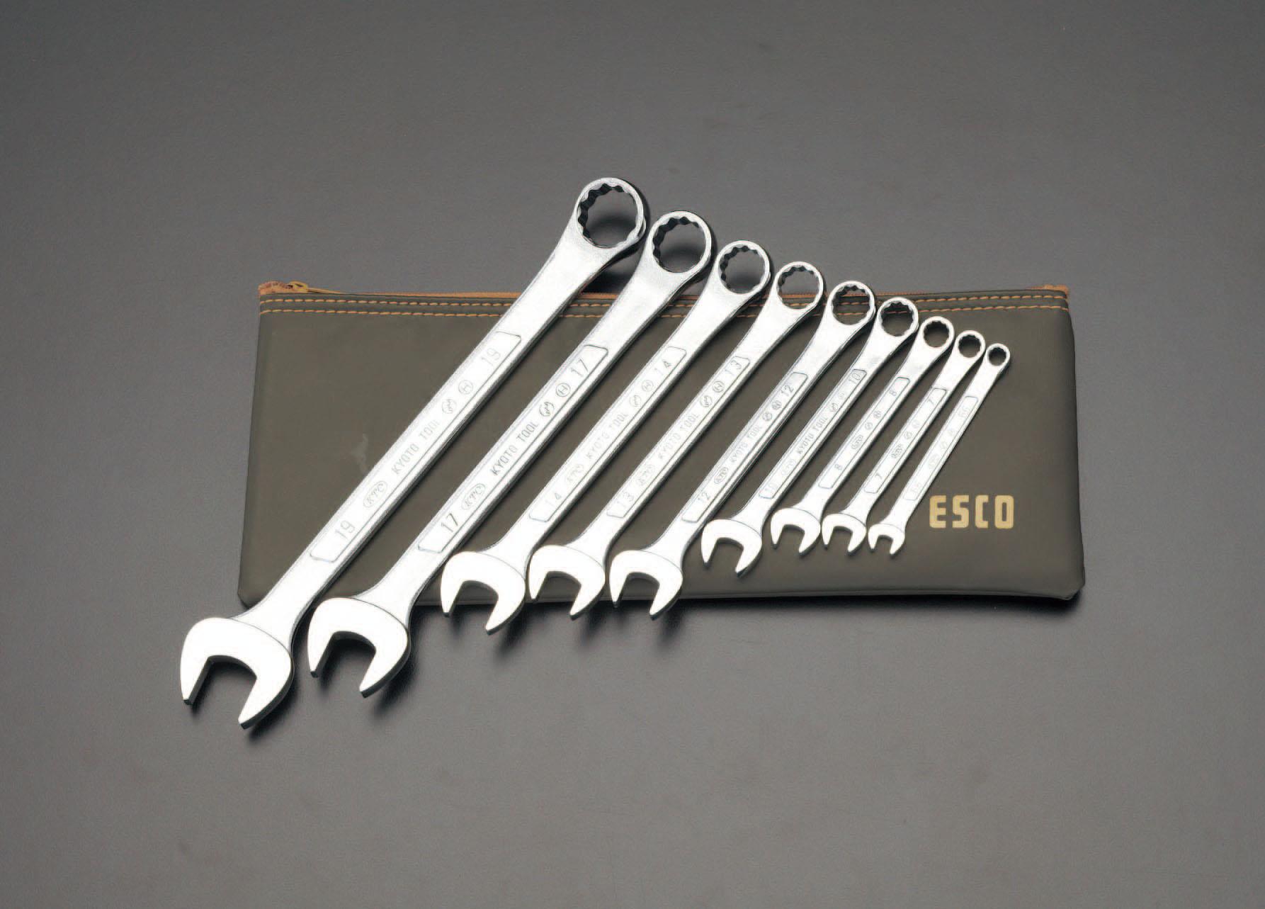 ESCO 9-Piece Set/5.5-19mm Single-Eye Open-End Wrench EA614B-1