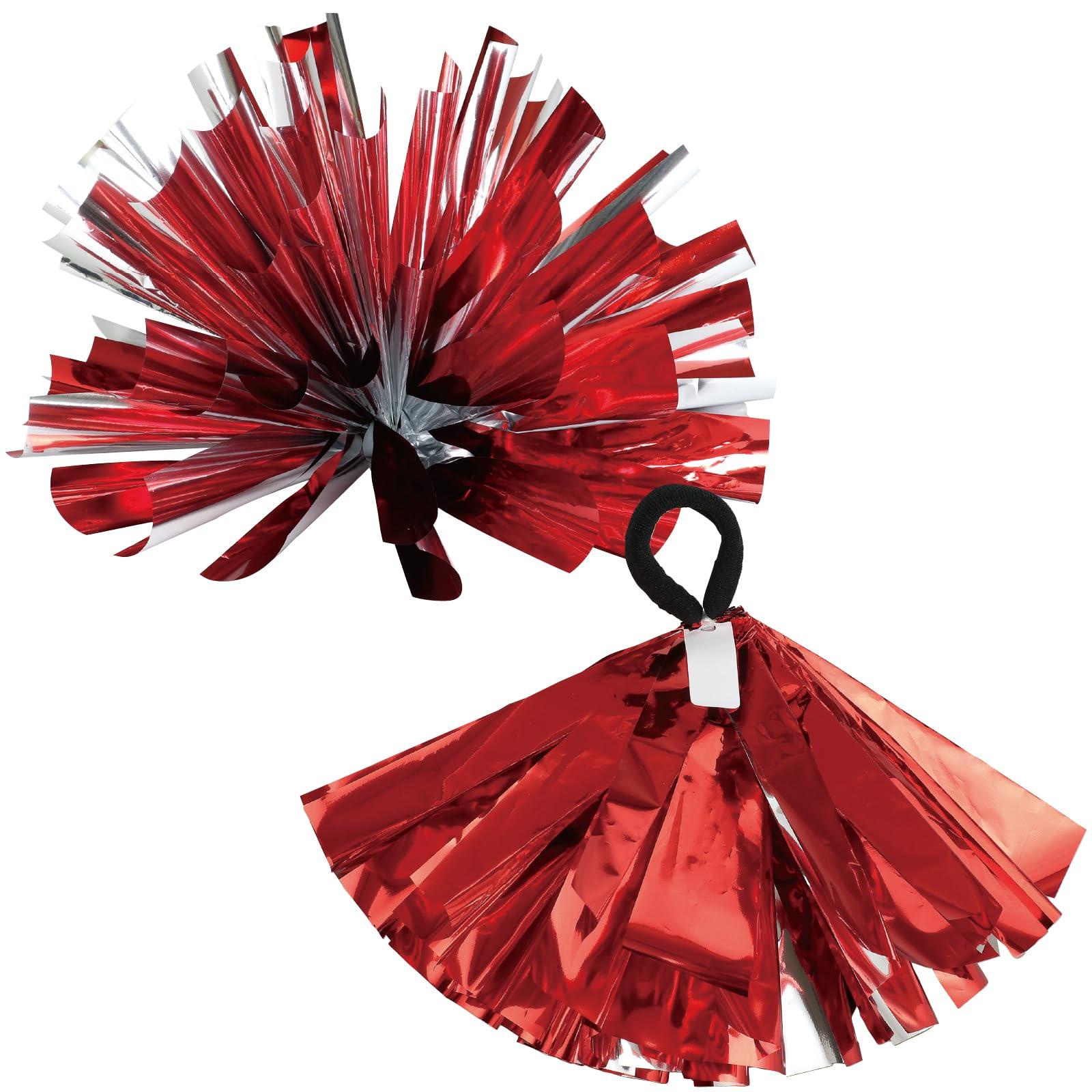 Easy Cheer Pom-Pom Name Tag Included Red Silver