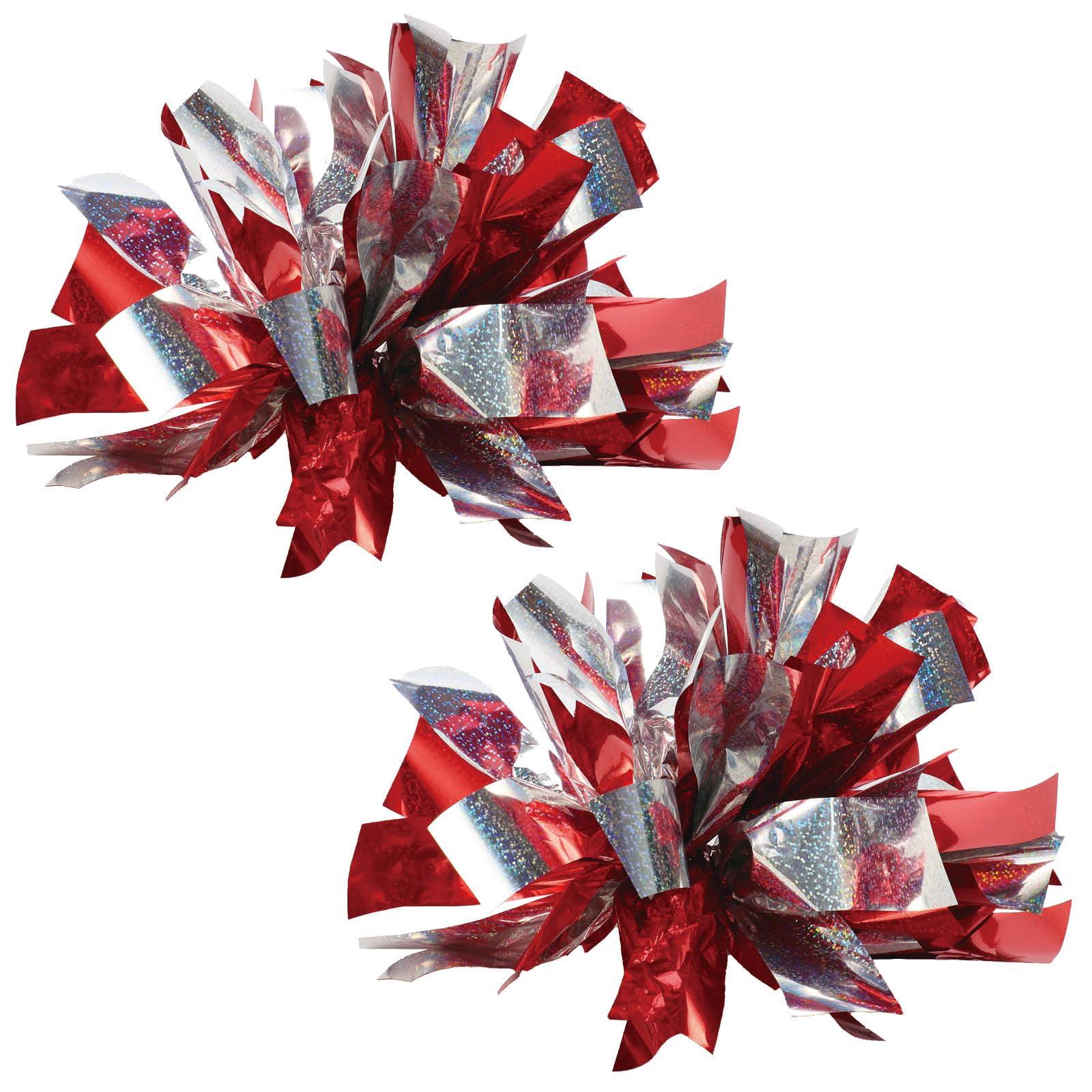 Hands-Free Cheer Pom-Pom Hologram Red Silver