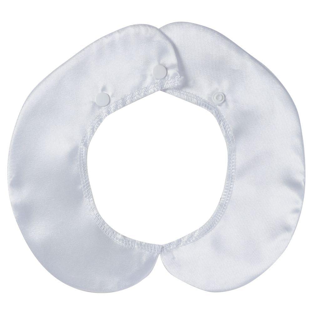Soft satin detachable collar, white