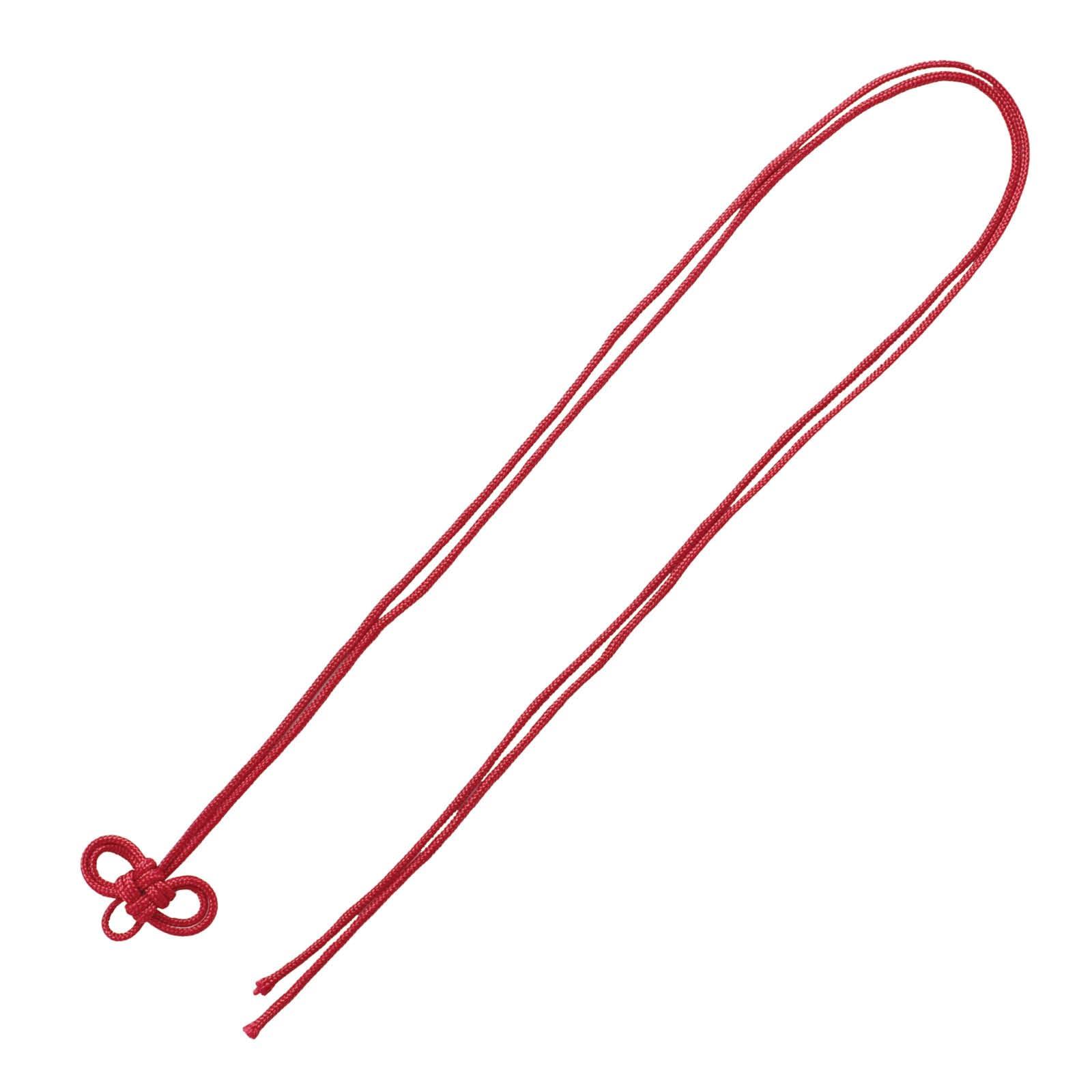 Amulet string, double leaf knot, red, set of 10