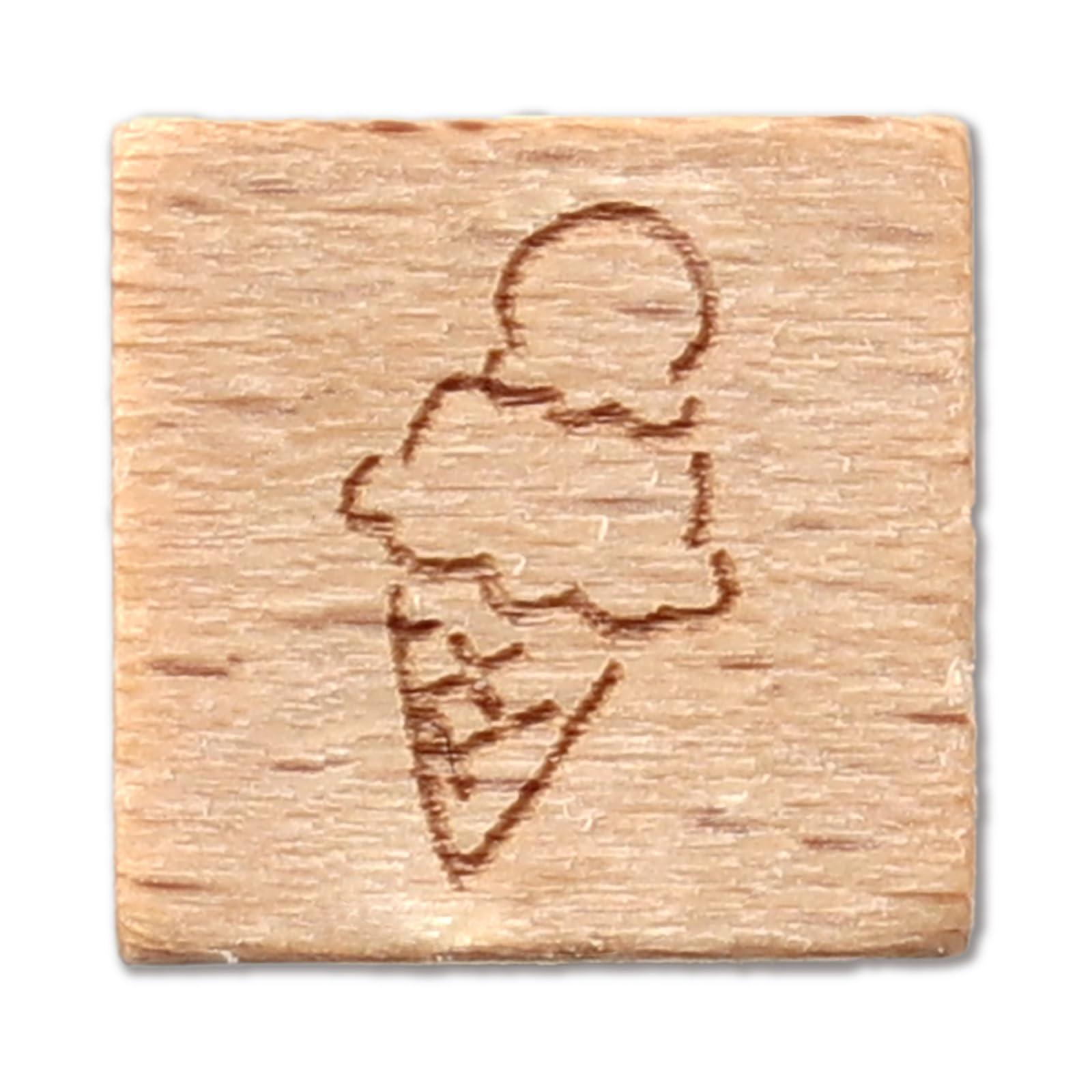 Wooden Handle Stamp 10 Neon Sign Soft Cream
