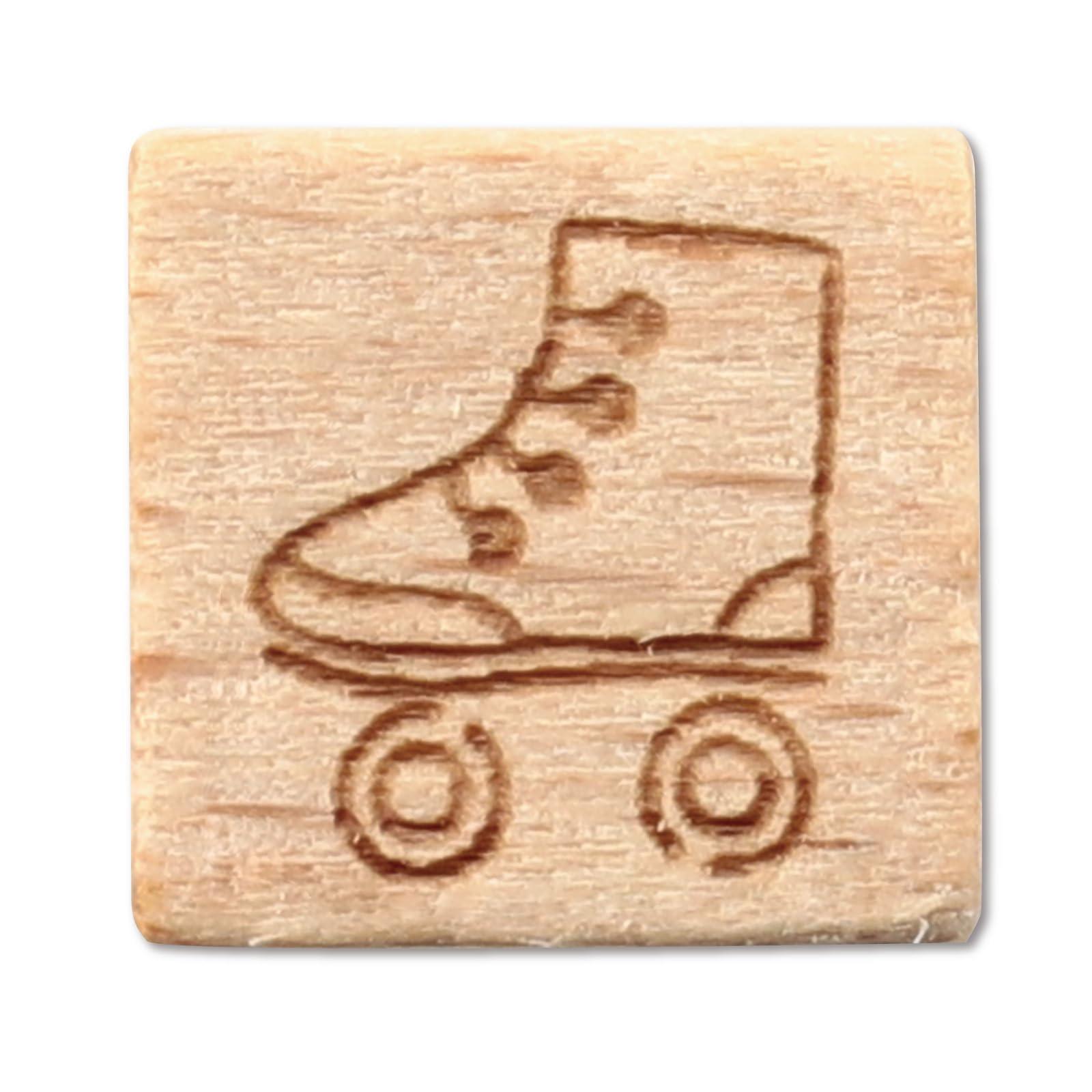 Wooden Handle Stamp 10 Neon Sign Roller Skate