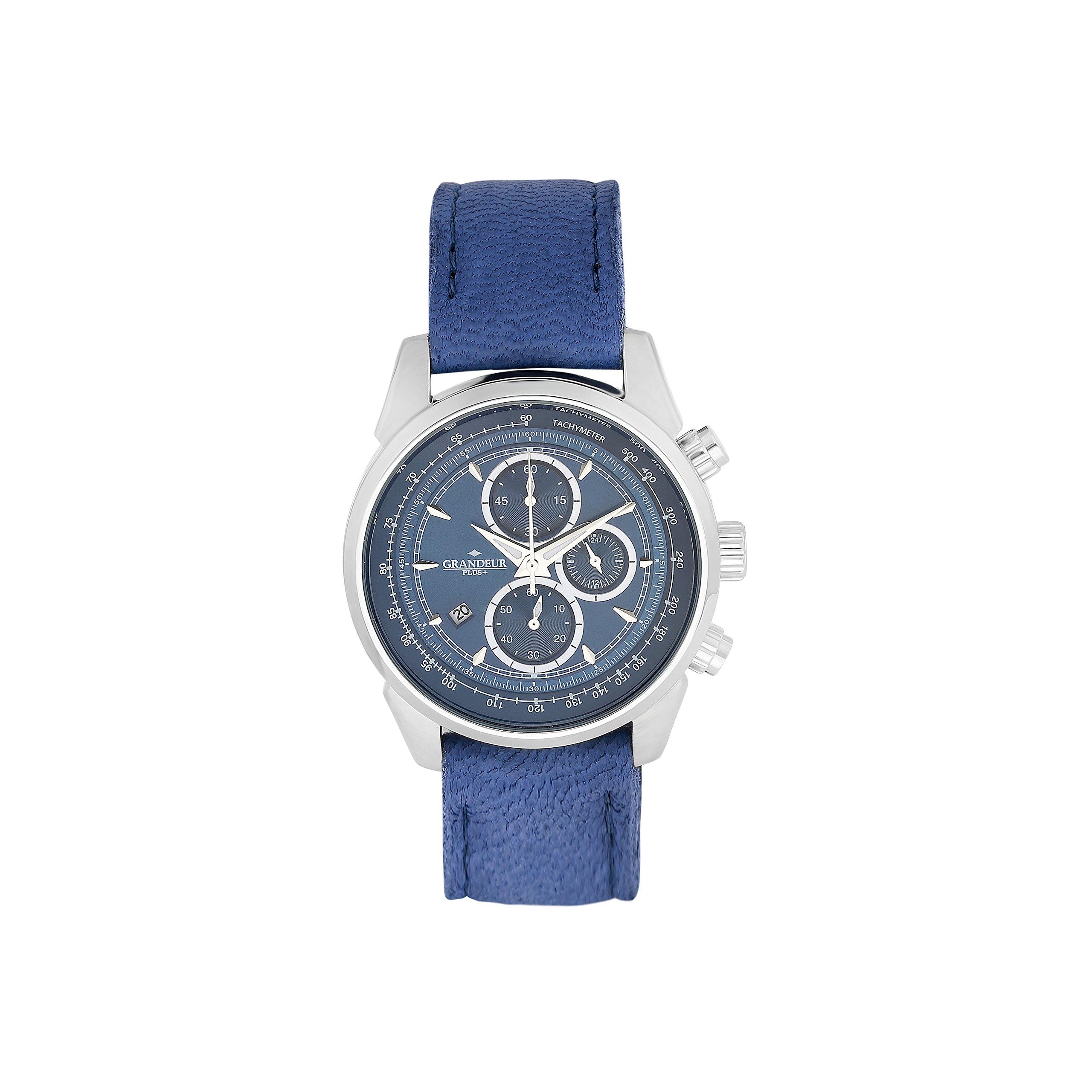 [Grandoll Plus] Watch Grandoll Plus Elcre Leather Band Series GRP001E2 Men's Blue