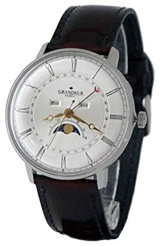 [Grandeur Plus] GRANDEUR PLUS+ Japanese-made Advantic Leather Triple Calendar & Moon Phase Men's Watch GRP014W1