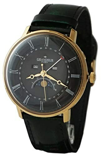 [Grandeur Plus] GRANDEUR PLUS+ Japanese-made Advantic Leather Triple Calendar & Moon Phase Men's Watch GRP014G1